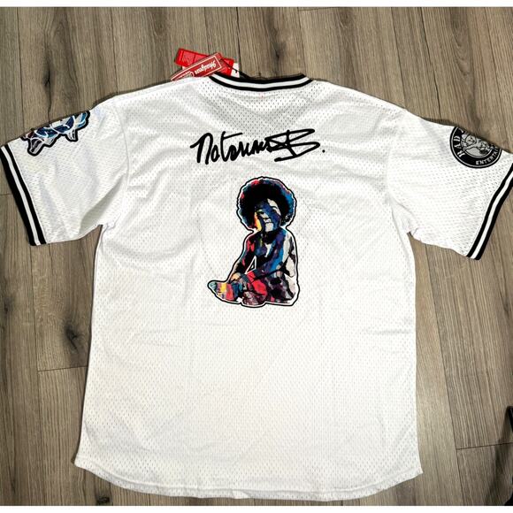 Headgear Classics The Notorious BIG Bad Boy Biggie Baseball Jersey White XL $125 - Picture 2 of 10